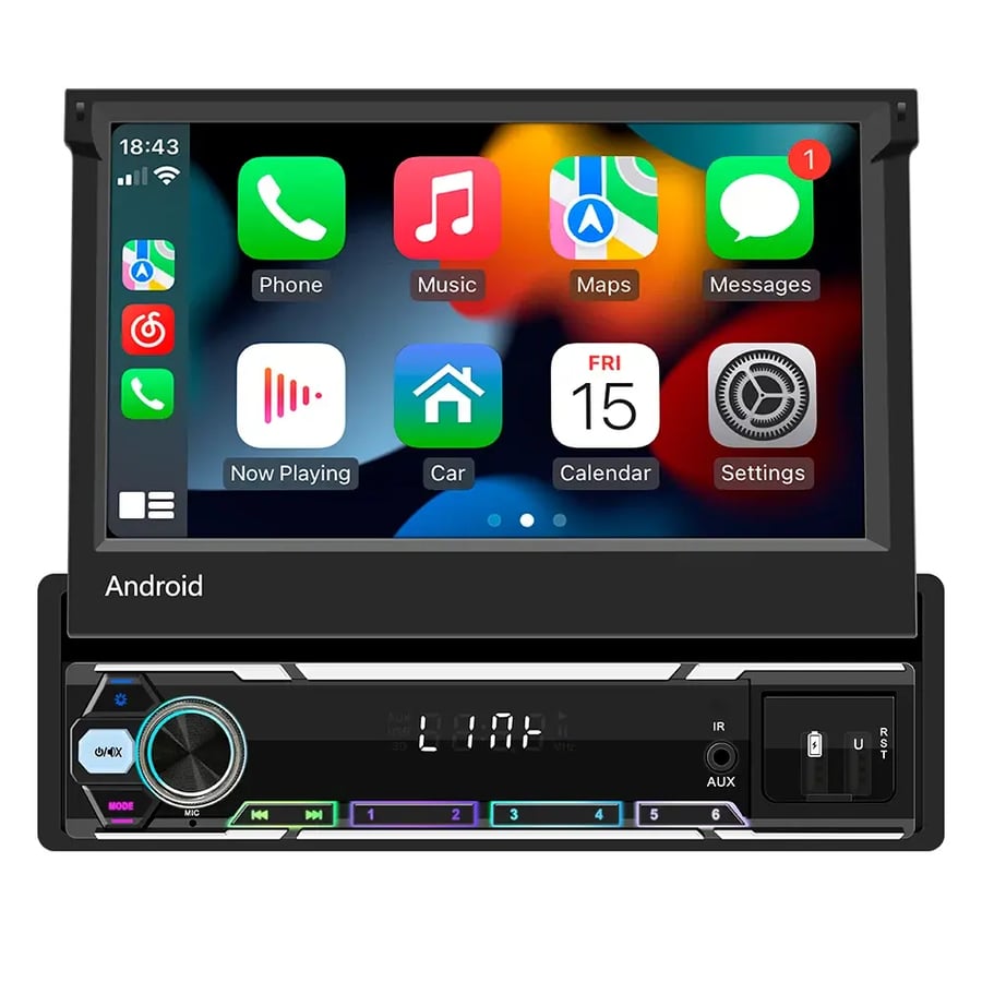 راديو سيارة 1Din 7” مع WiFi وBluetooth وMP5