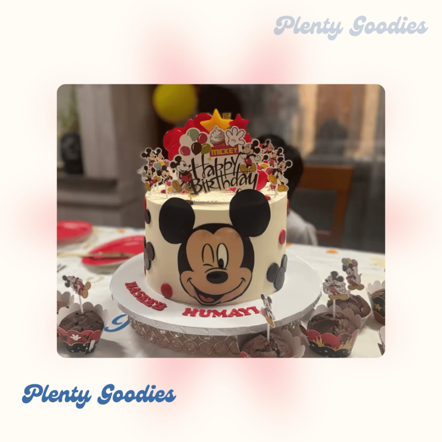 ١ قطعة تغريسة الكيك + ٢٤ تغريسة كب كيك  " ميكي ماوس " 1pcs Mickey Mouse Cake topper + 24 cupcakes topper