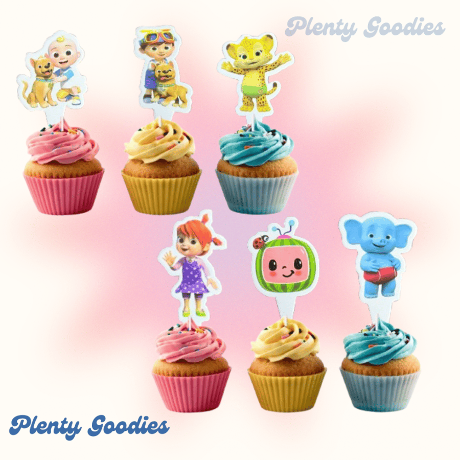 ٢٤ تغريسة كب كيك "كوكوميلون " Cocomelon 24 cupcakes topper