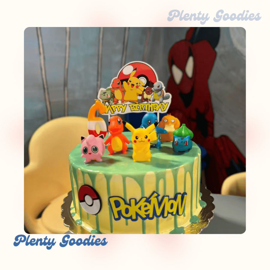 ١ قطعة تغريسة الكيك + ٢٤ تغريسة كب كيك  "بوكيمون  " 1pcs Pokemon + 24 cupcakes topper