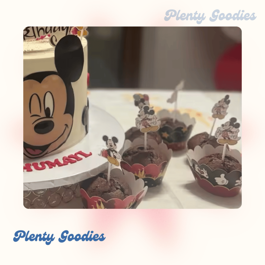 ١ قطعة تغريسة الكيك + ٢٤ تغريسة كب كيك  " ميكي ماوس " 1pcs Mickey Mouse Cake topper + 24 cupcakes topper
