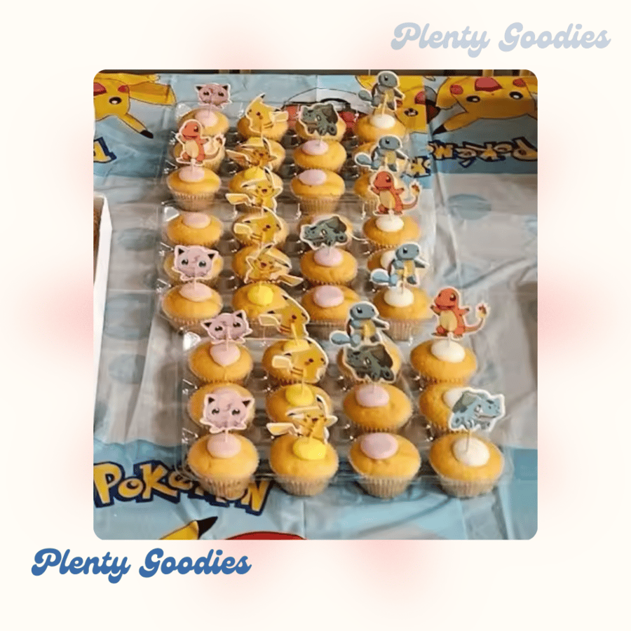 ١ قطعة تغريسة الكيك + ٢٤ تغريسة كب كيك  "بوكيمون  " 1pcs Pokemon + 24 cupcakes topper