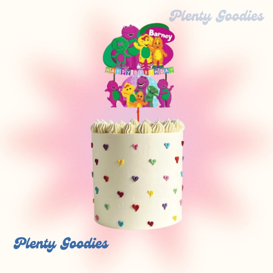 ١ قطعة تغريسة الكيك ١٢ تغريسة كب كيك "بارني و الأصدقاء " 1pcs  Barney & Friends Cake topper + 12 cupcakes topper