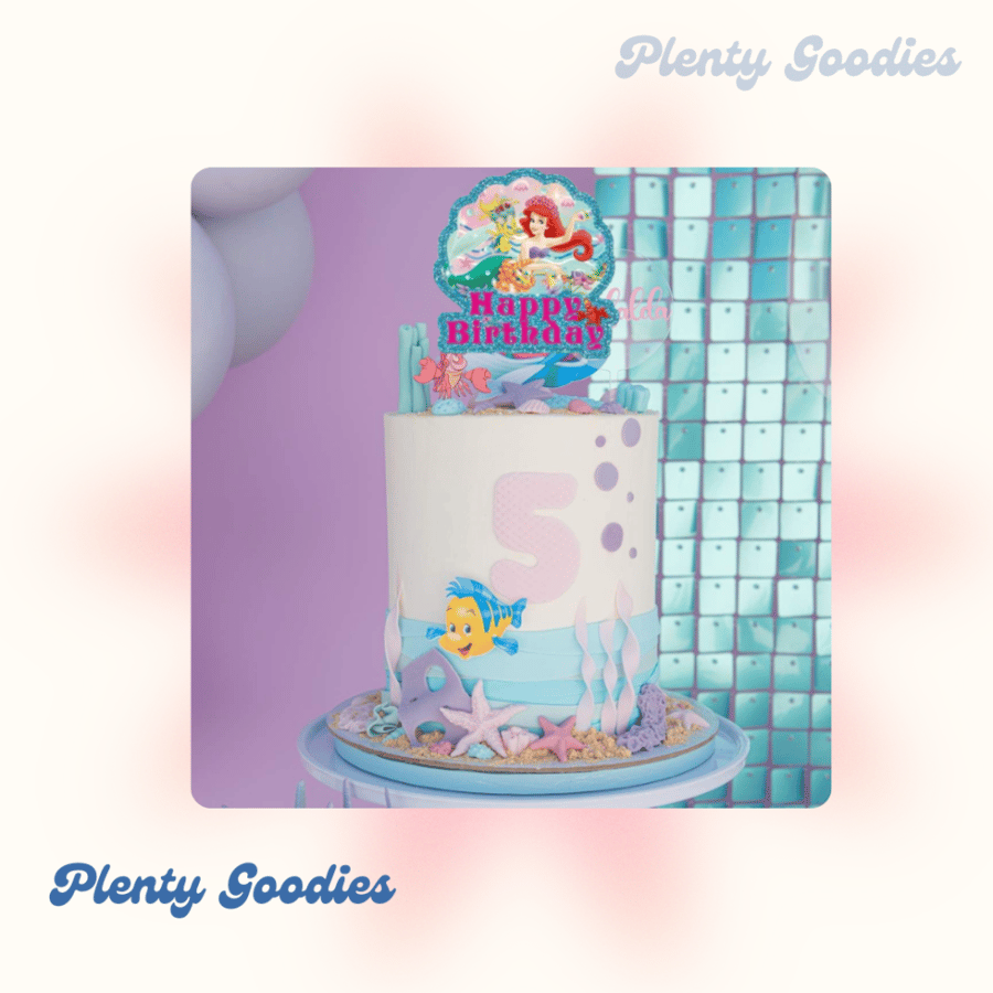 ١ تغريسة الكيك "حورية البحر آريل"  1pcs  Ariel Cake topper