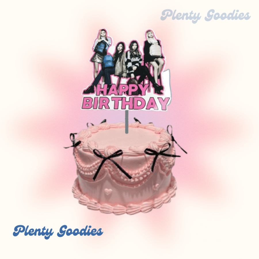 ١ قطعة تغريسة الكيك  "بلاك بينك  " 1pcs Black Pink  Cake topper