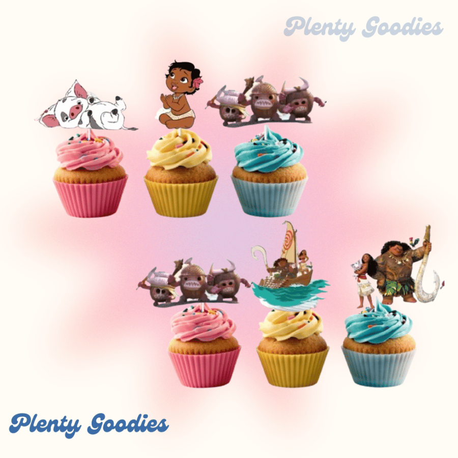 ٢٤ تغريسة كب كيك " موانا " Moana 24 cupcakes topper