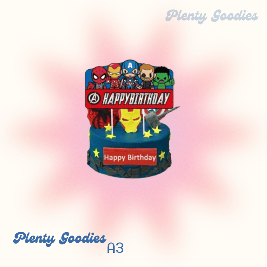 ١ قطعة تغريسة الكيك"  الأفنجرز المنتقمون -  مارڤل " 1pcs The Avengers Cake topper      A3