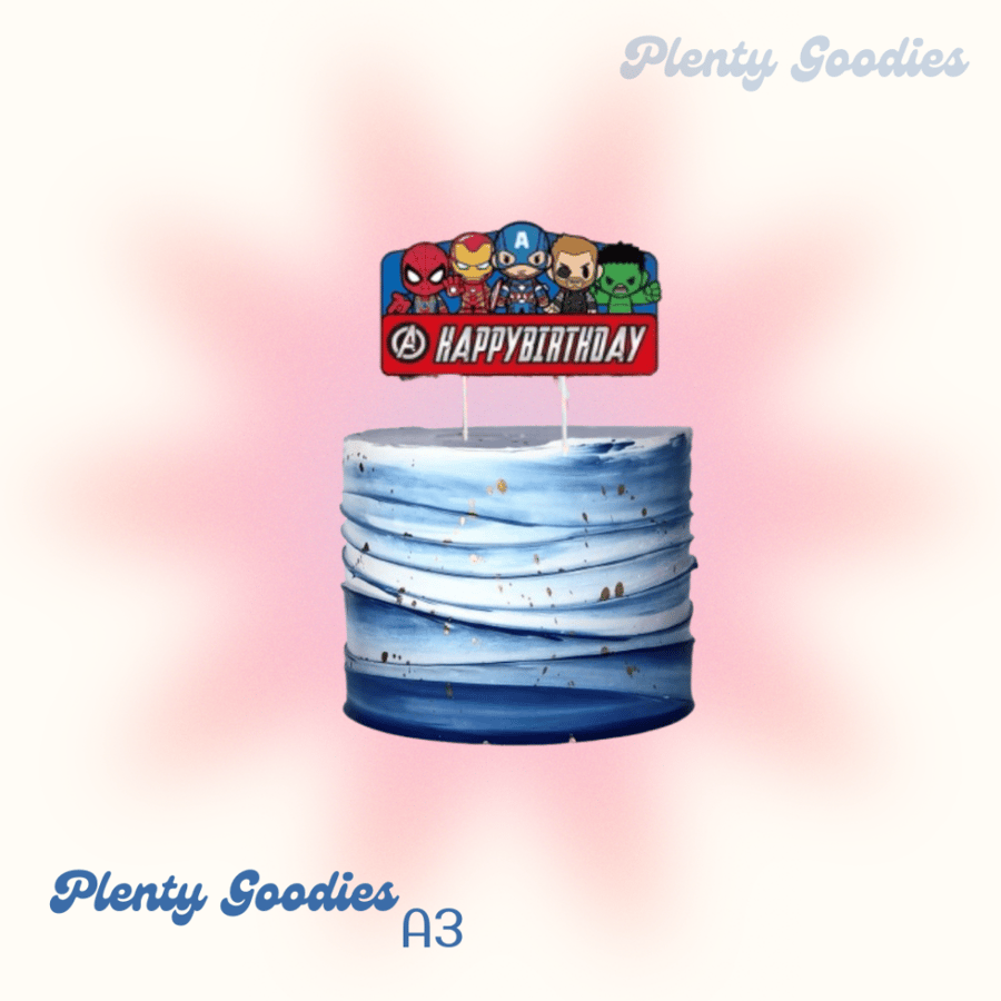 ١ قطعة تغريسة الكيك"  الأفنجرز المنتقمون -  مارڤل " 1pcs The Avengers Cake topper      A3