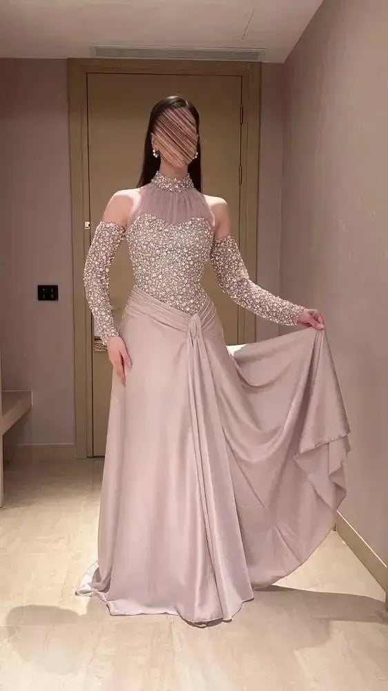فستان سهره حرير تطريز راقي