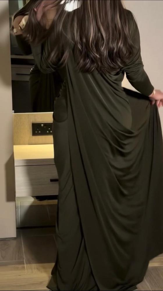 فستان زيتي سترتش