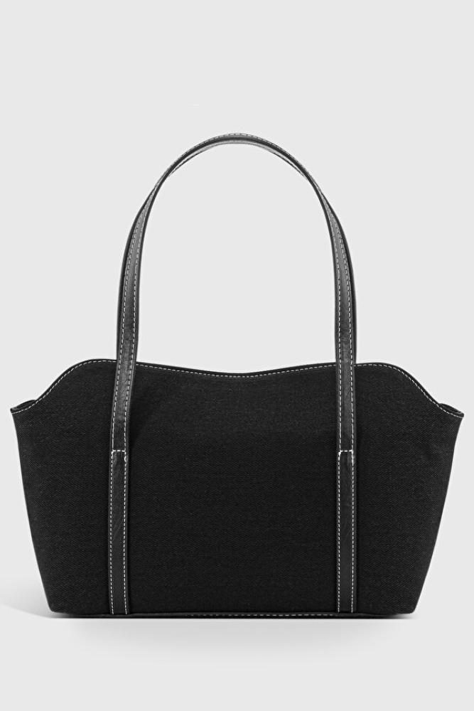 Housebags حقيبة كتف من القماش الأسود بغطاء 270