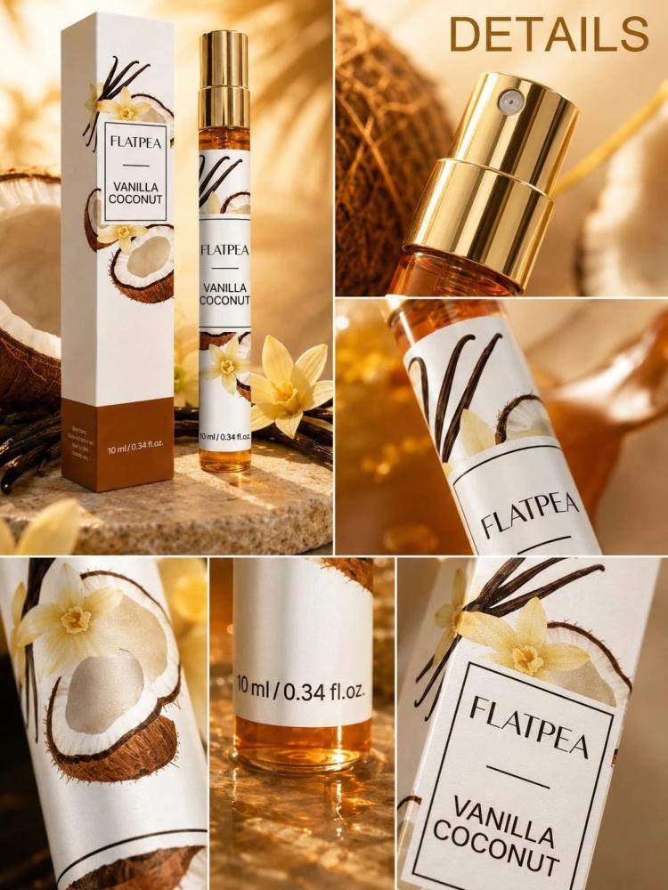 عطر نسائي صغير 10 مل، برائحة الفانيليا وجوز الهند