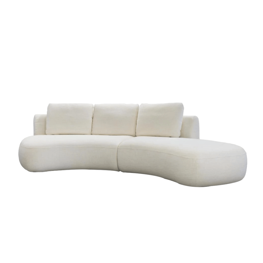 Domani Double Wide Seater Curved Left Sofa, Beige