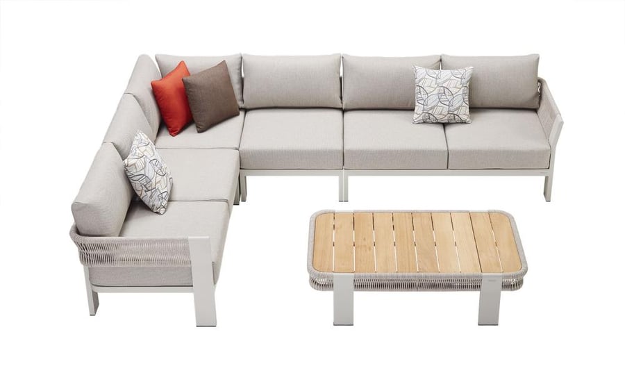 Borromeo 6-Seater Outdoor Corner Sofa, Beige