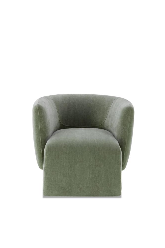 Custy Curved Armchair, Light Green