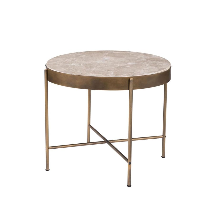 Pasco Sintered Stone & Metal SideTable, Beige