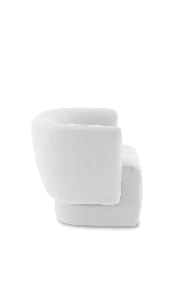 Custy Curved Armchair, White