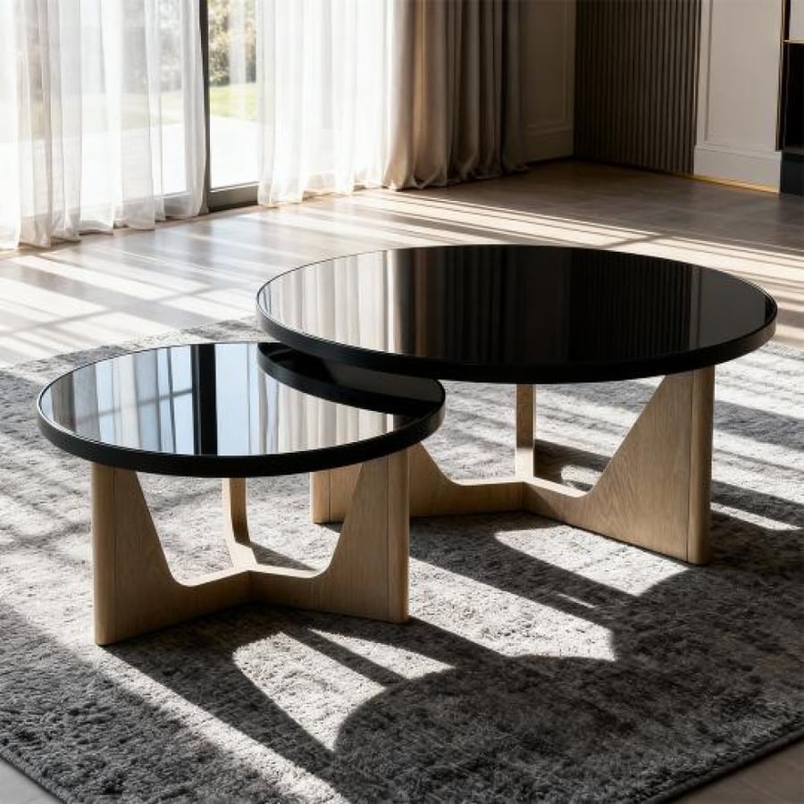 ASHTON COFFEE TABLE,ROUND,SET OF 2