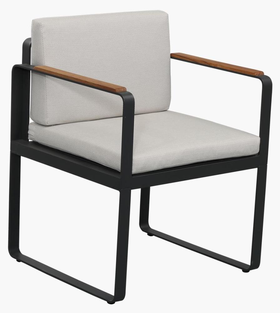PROMO OFFER - Airport Outdoor Dining Table With 6 Chairs. Black & White
