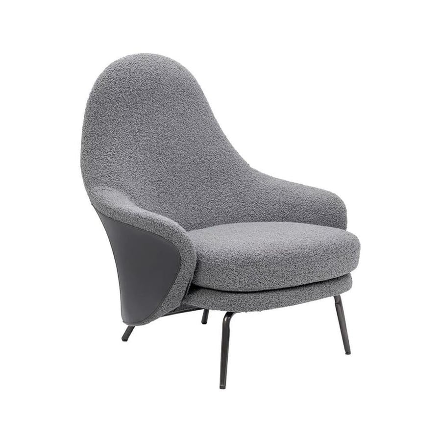 Kobe Curved Armchair, Light Grey
