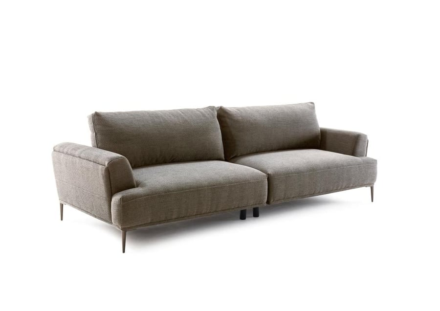 HERO: Luxurious 3-Seater Light Brown Sofa Titanium Legs