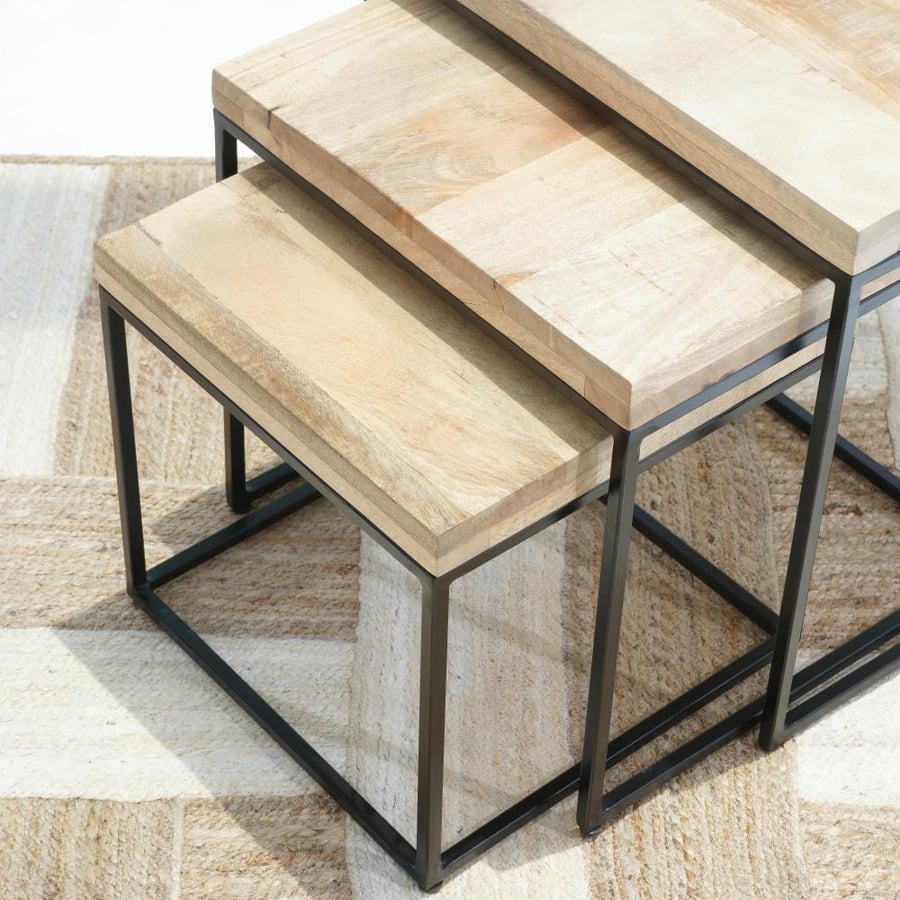 MANGO SQUARE COFFEE TABLE SET OF 3