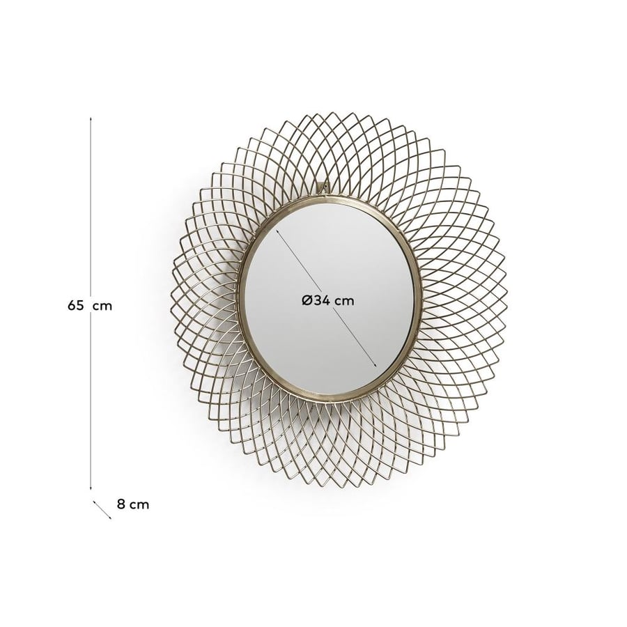 Juice Round Brass Metal Mirror