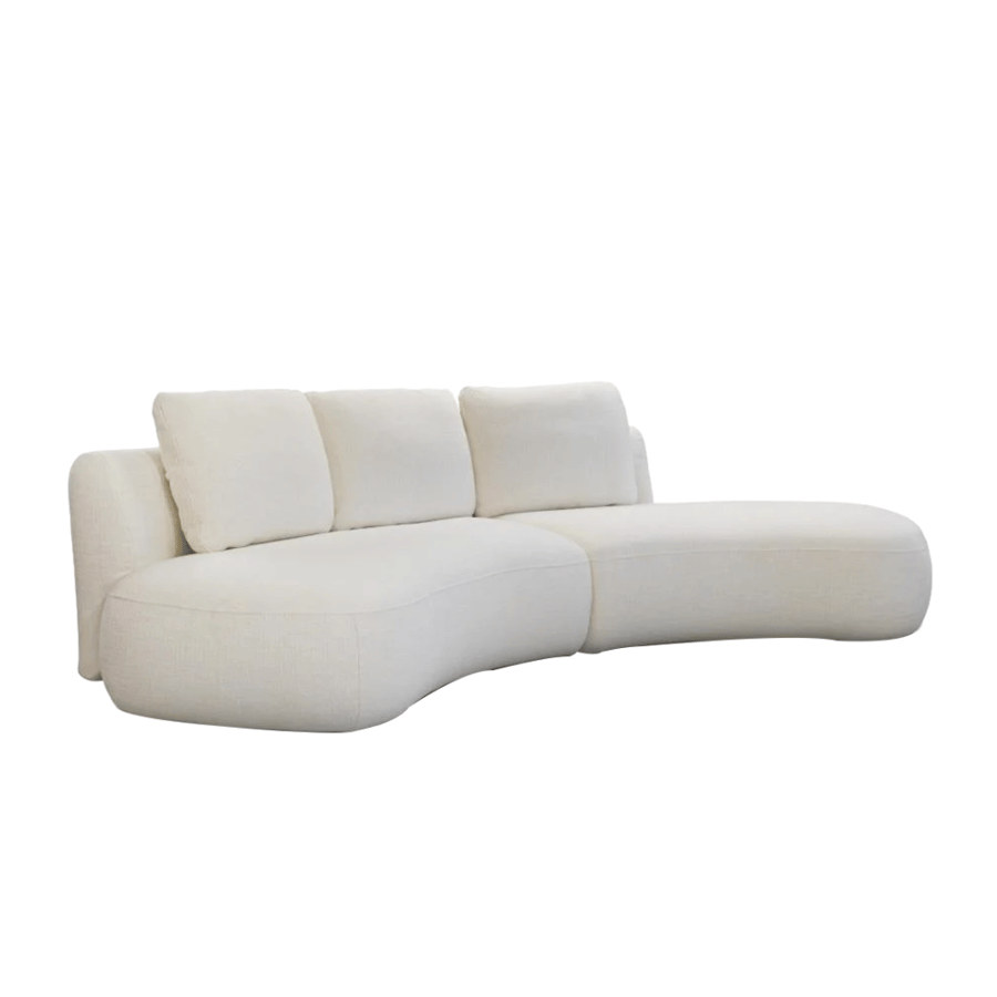 Domani Double Wide Seater Curved Left Sofa, Beige