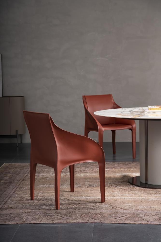 Chale Slate Round Dining Table, Grey