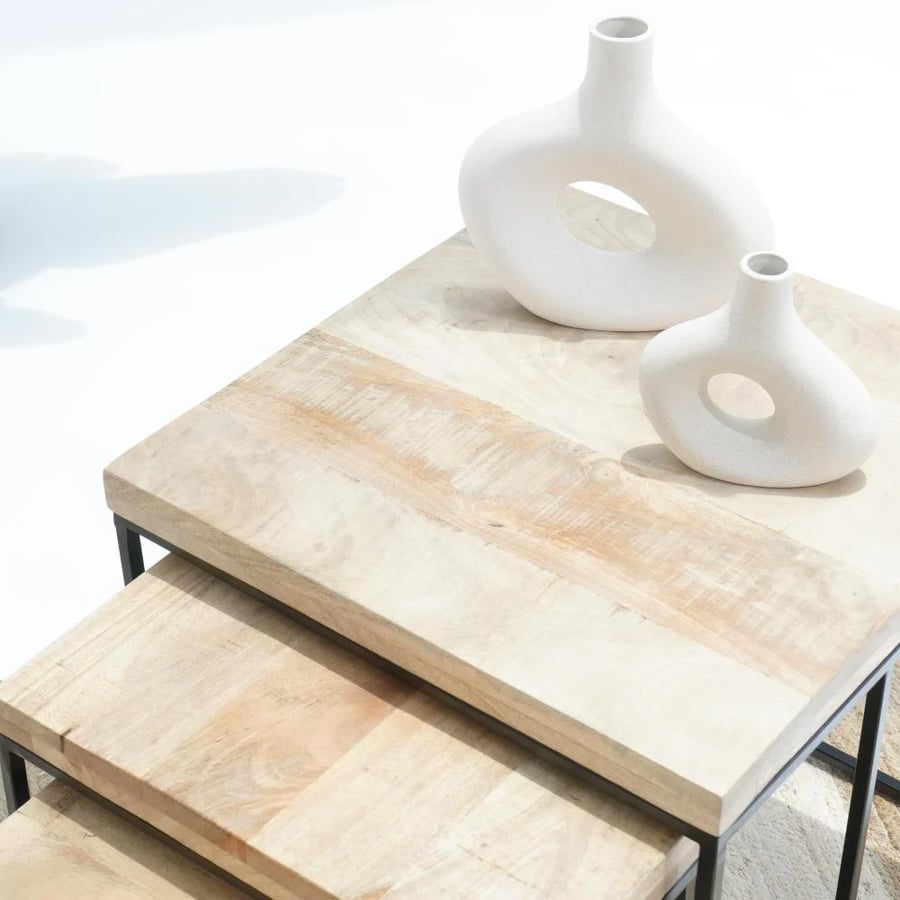 MANGO SQUARE COFFEE TABLE SET OF 3
