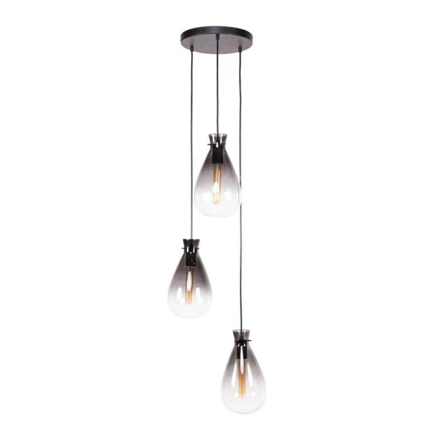 NUGGET Metal Base Ceiling Lamp 3 Oval Caps, Charcoal