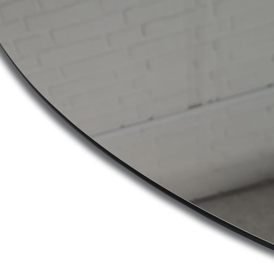 Warm Grey Round Mirror