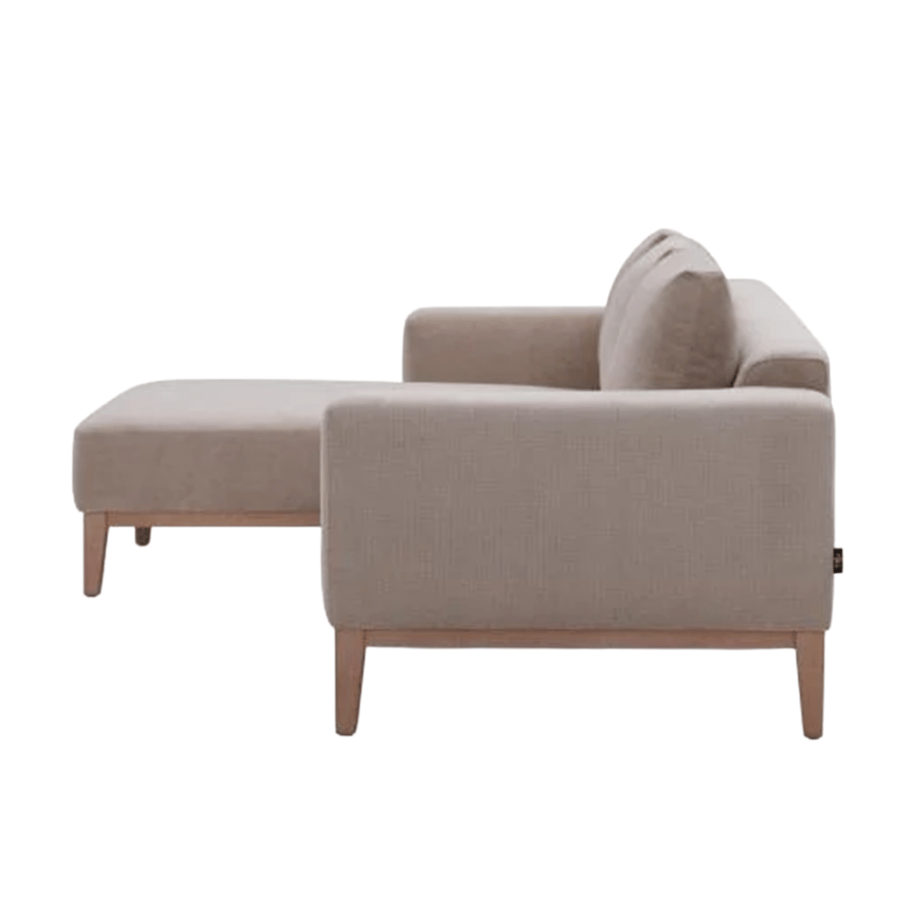 Moana 2 Seater Right Corner Sofa + Chase Lounge, Light Grey