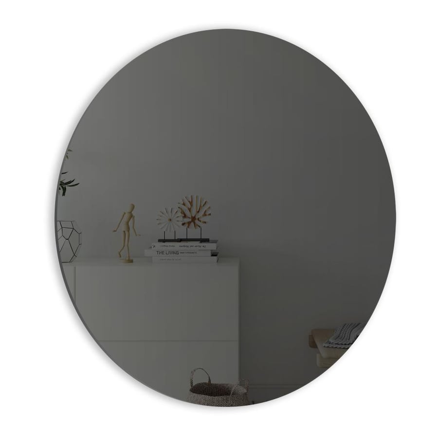Warm Grey Round Mirror