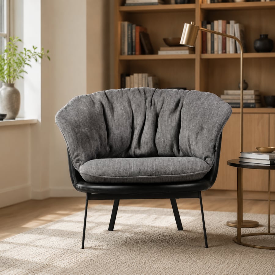 Moments Armchair, Dark Grey & Black