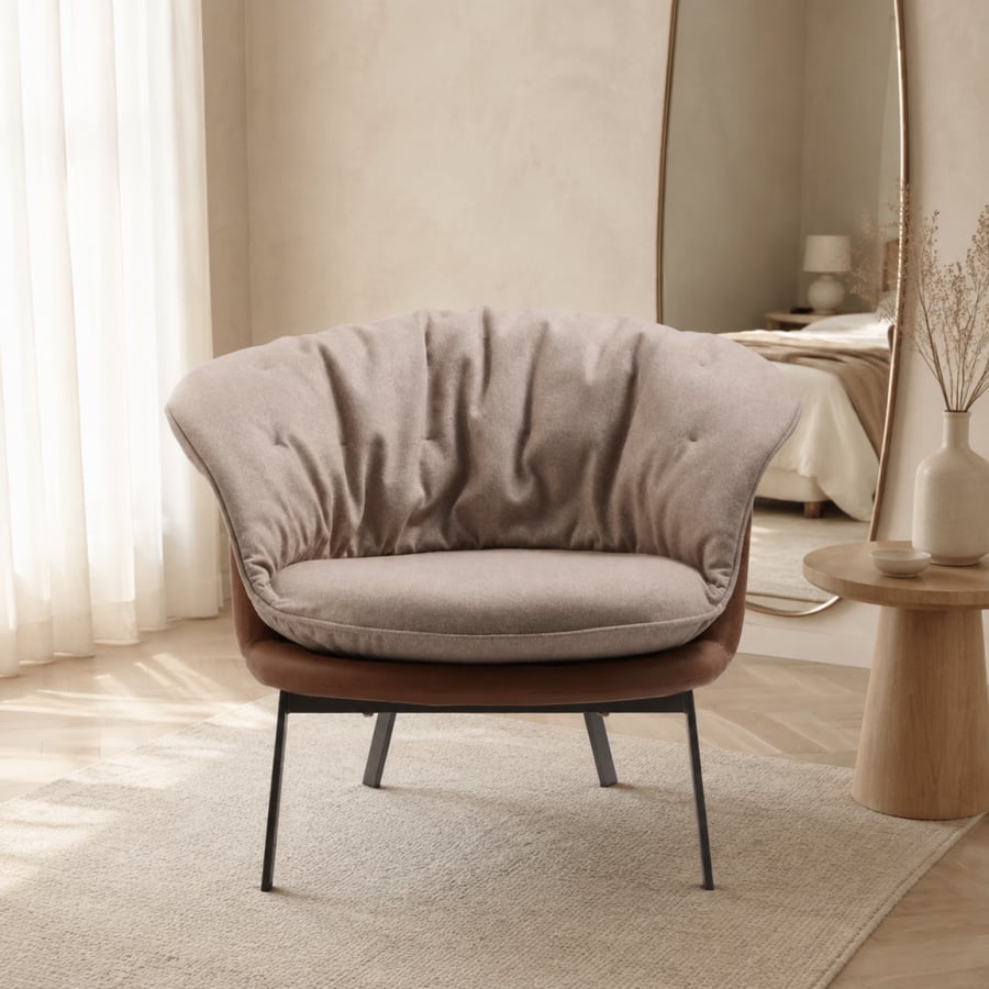 Moments Armchair, Light Brown & Beige