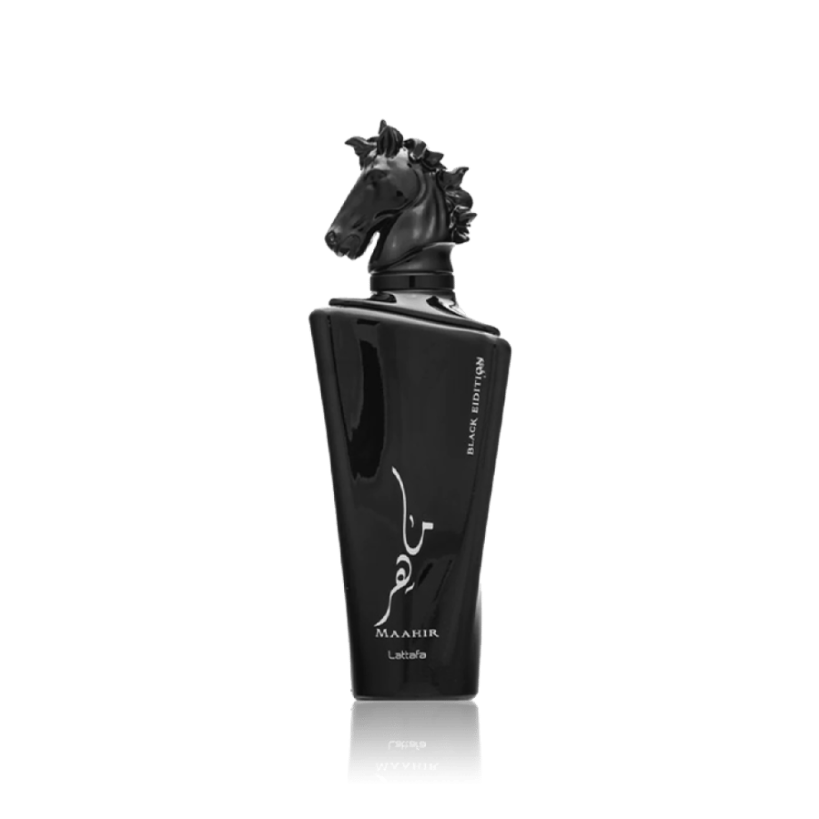 Latafa Maher Black Edition or Do Eau De Parfum for men and women, a woody smoky tobacco scent, mysterious and bold, exceptional longevity and projection, 100 ml.