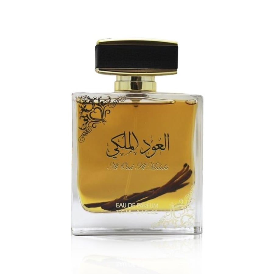 Perfume Latifat Al Oud Al Malaki or Do Parfum for men and women, luxurious oud composition with woods and musk, exceptional longevity 100 ml.