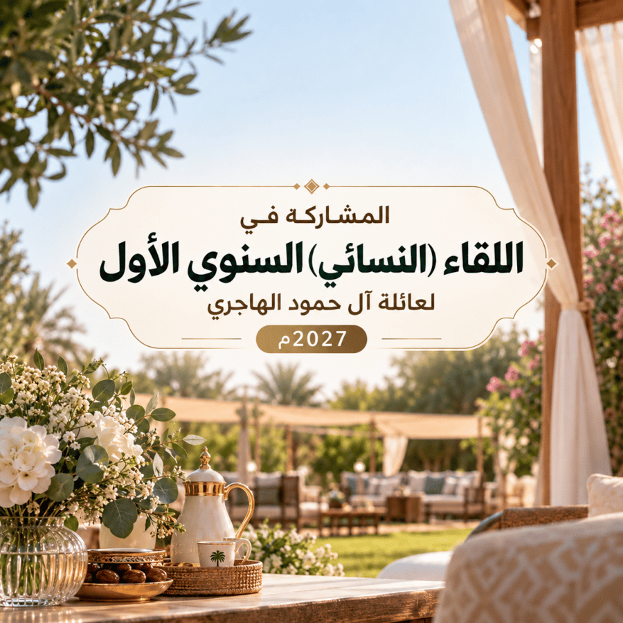 المشاركة في اللقاء (النسائي) السنوي الأول 1 لعائلة آل حمود الهاجري 2027م