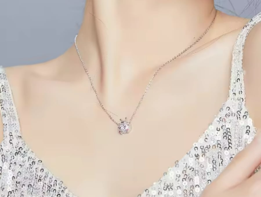 سلسال خنفساء المطر فضة سترليني