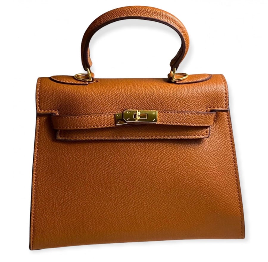 Large handbag | “pumpkin brown” hardware gold