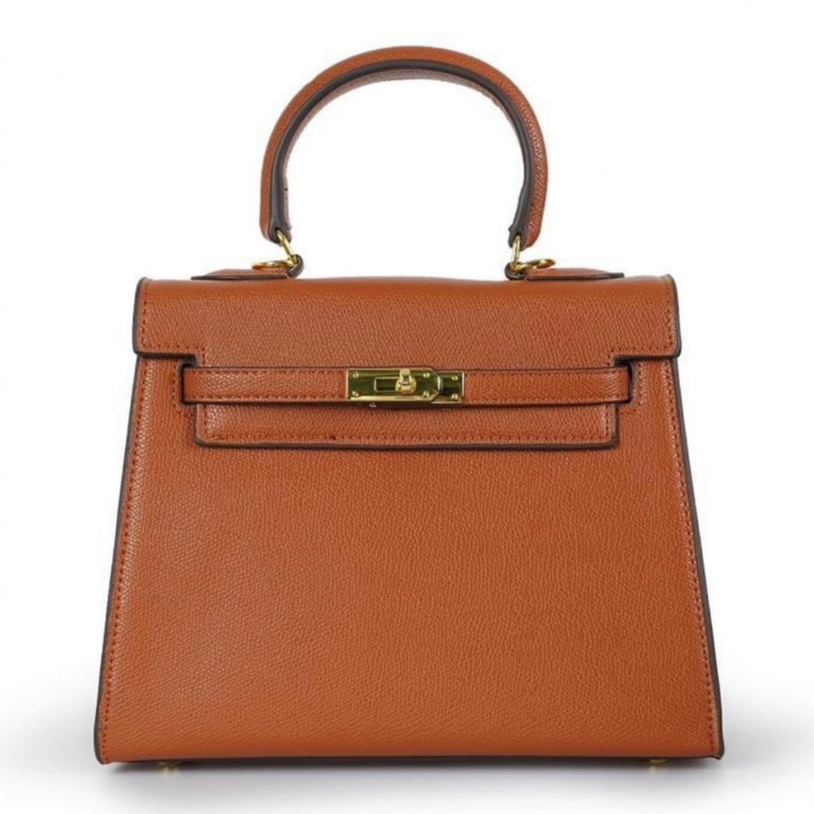 Large handbag | “pumpkin brown” hardware gold