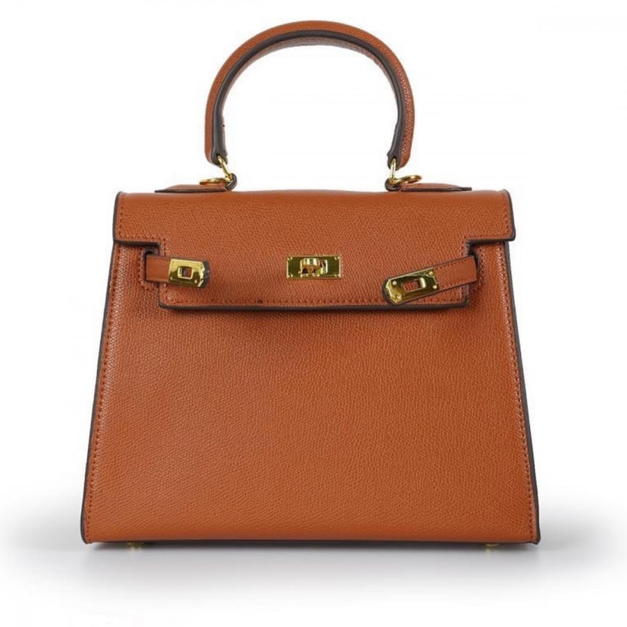 Large handbag | “pumpkin brown” hardware gold