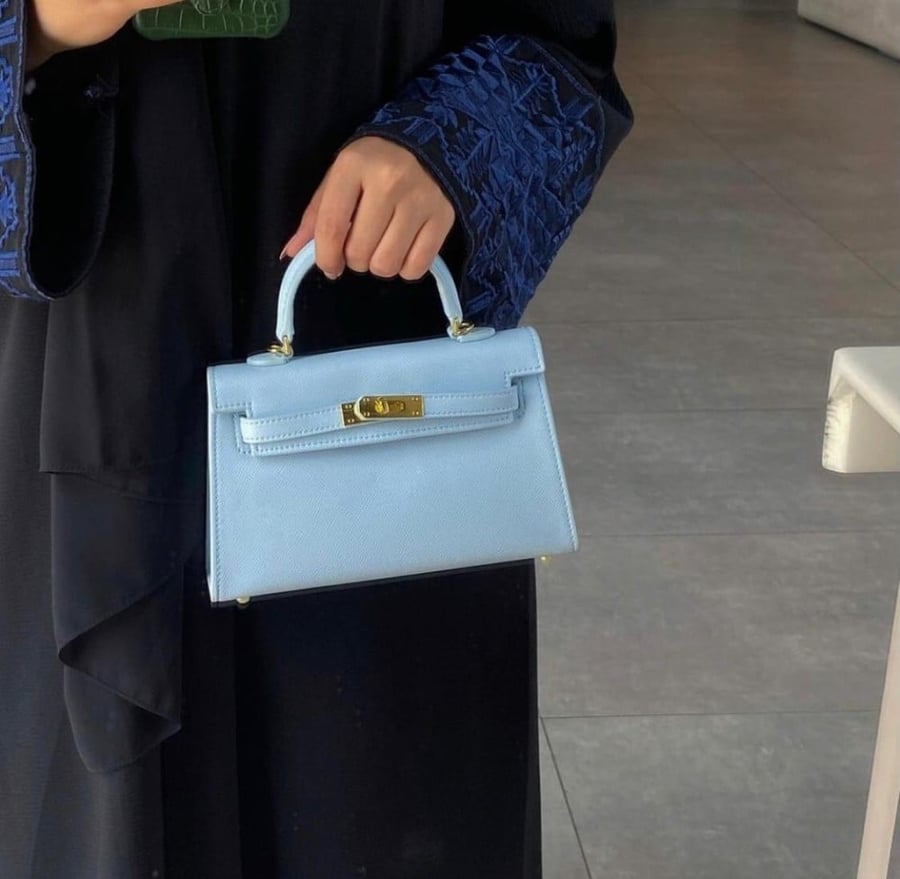 سمول هاندباق |  pastel blue hardware gold