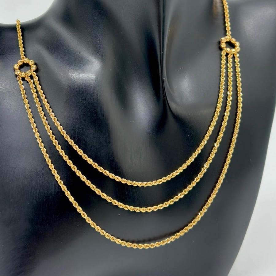 عقد ذهب أصفر عيار 21 من مجوهرات الشلوي - 21k yellow gold necklace from
