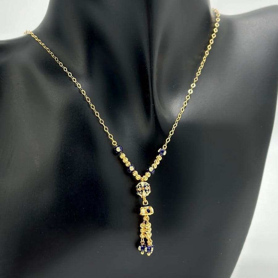 عقد ذهب أصفر عيار 21 من مجوهرات الشلوي - 21k yellow gold necklace from