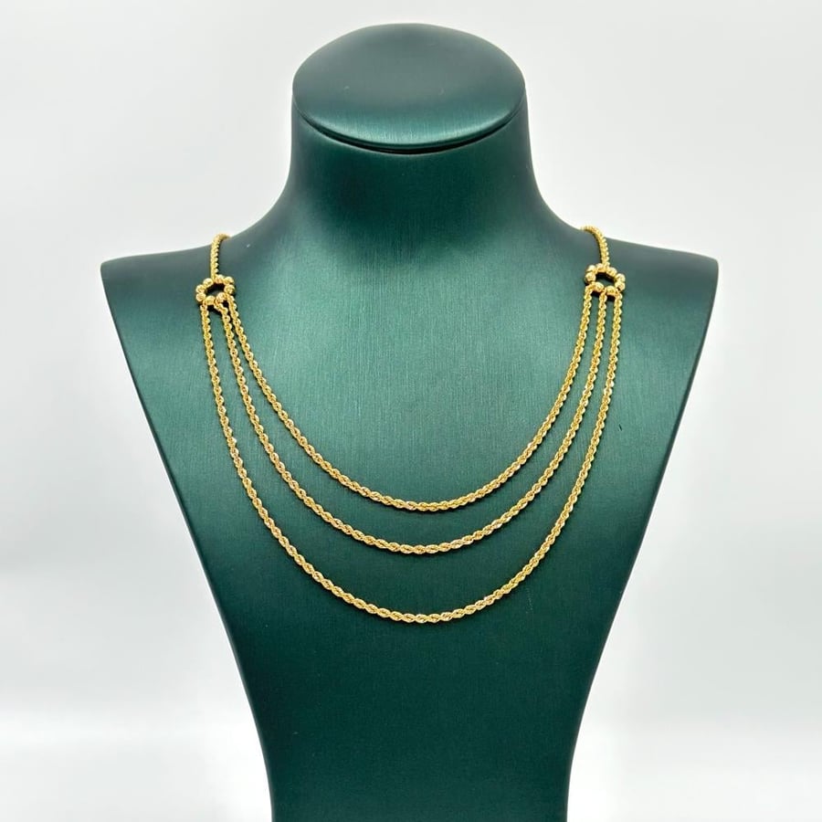 عقد ذهب أصفر عيار 21 من مجوهرات الشلوي - 21k yellow gold necklace from