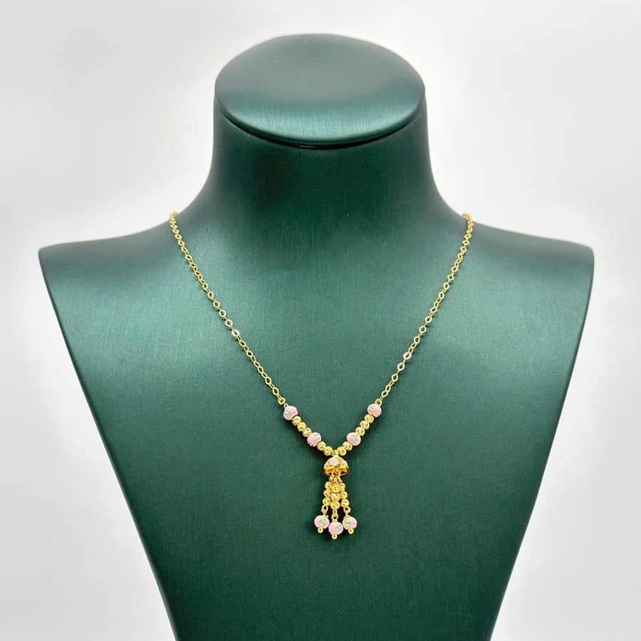 عقد ذهب أصفر عيار 21 من مجوهرات الشلوي - 21k yellow gold necklace from