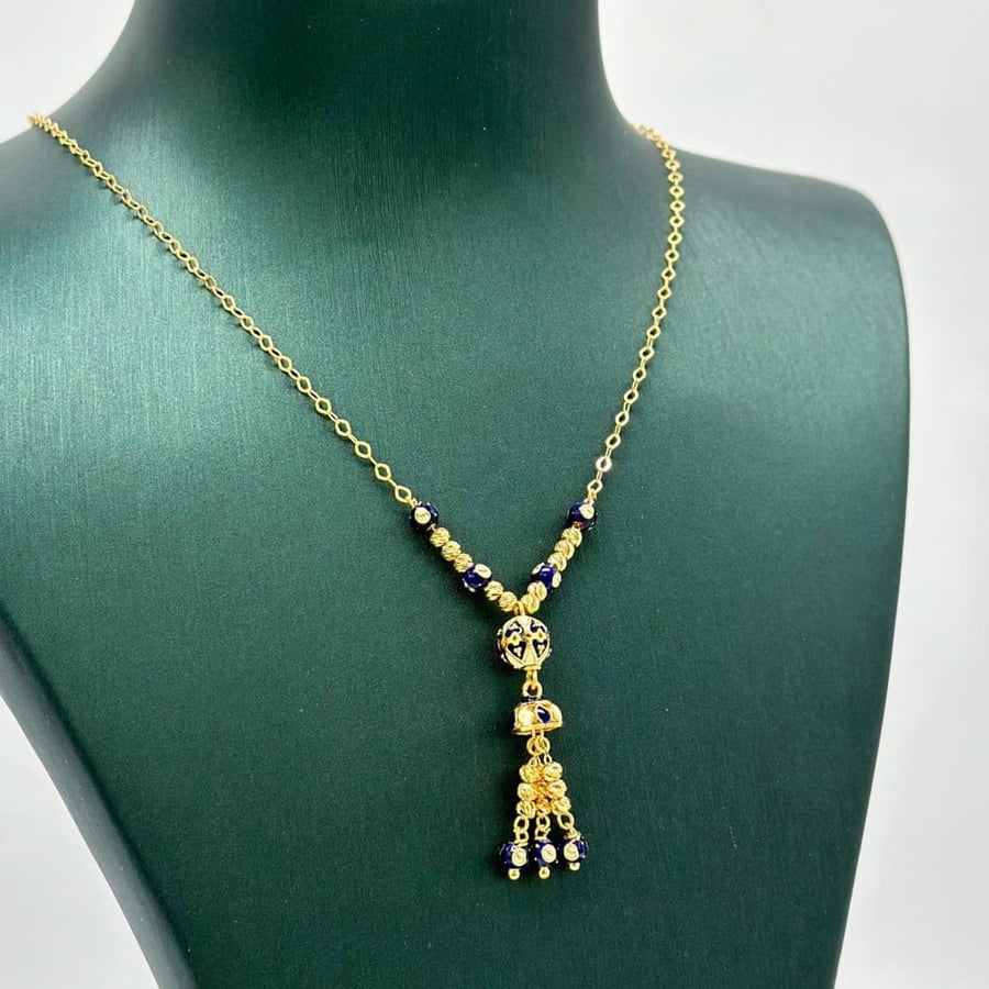 عقد ذهب أصفر عيار 21 من مجوهرات الشلوي - 21k yellow gold necklace from