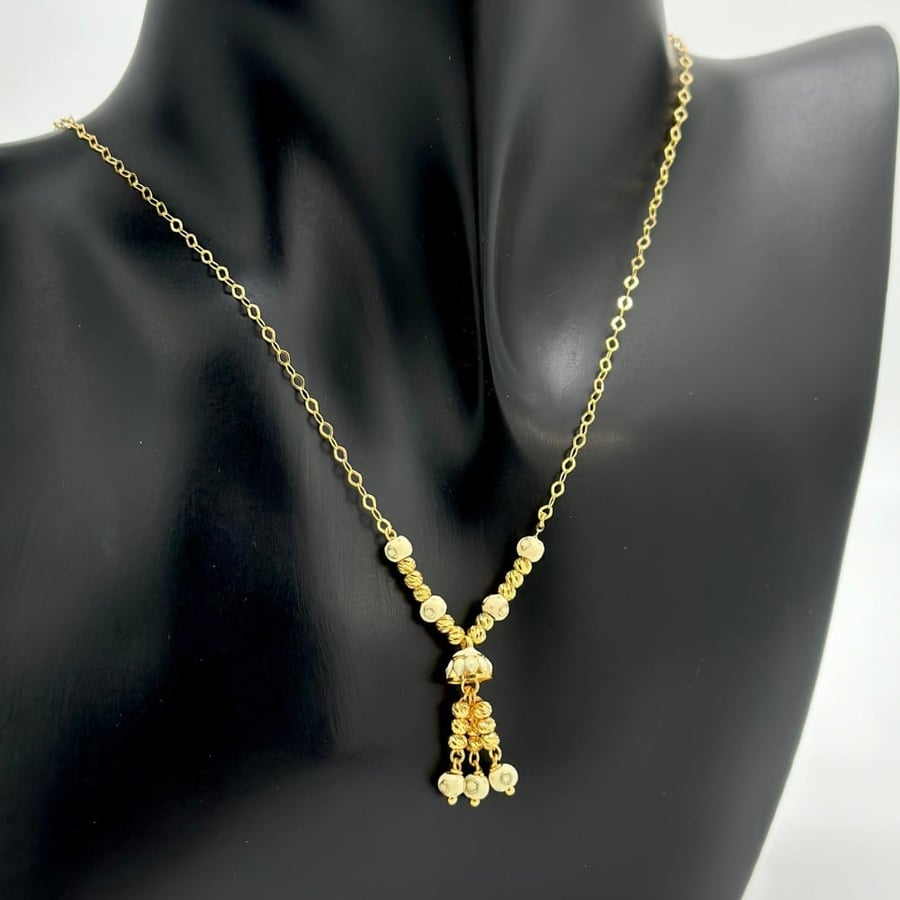 عقد ذهب أصفر عيار 21 من مجوهرات الشلوي - 21k yellow gold necklace from